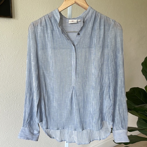 AG Audryn beautiful linen blend blue stripe tunic - Picture 2 of 15